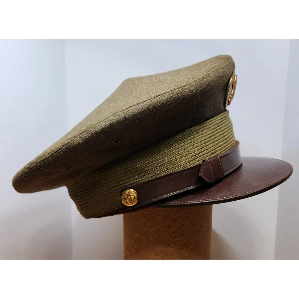 Vintage WW2 era US Army Wool Visor Cap 6 7/8 Very Good Condition